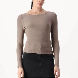 Abercombie NWT Long Sleeve Ribbed Top Taupe Sz Small Capsule Normcore Minimalist